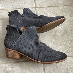 Dolce Vita grey suede perforated texture booties